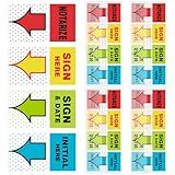 PerKoop 400 Pcs Sign Here Notarize Initial Here Sign and Date Tabs Stickers Flags for Office School Students Notebook Annotating Books Notary Books