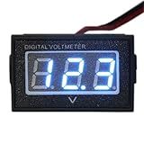 Waterproof Monitor DC 4.5-150V 12/24/36/48V Volt Battery Meter Voltage Tester Automative Electric Cars Gauge Golf Cart E-Bike Bicycle Motorcycle Small Digital Voltmeter 0.56"LED Blue