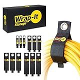 Heavy-Duty Wrap-It Storage Straps (Assorted 12 Pack) - Stocking Stuffer for Hanging Extension Cord Organizer for Cable Management and Storage on Garage Wall, RV Gadgets and Appliances