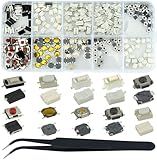 MTDELE 250Pcs 10 Value Micro Momentary Tactile Push Button Assortment Switch Kit Compatible with for TV Audio Computers Game and Others Household Appliances