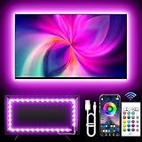 KANTUTOE TV Backlights, 13.1FT LED Lights for 32-65 Inch TV, RGB TV LED Lights Behind, Music Sync Bluetooth APP and Remote Control TV LED Strip Lights USB Powered for Gaming/Bedroom