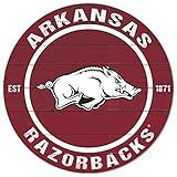 KH Sports Fan Arkansas Razorbacks Colored Circle Sign, 20x20 Inches, Razorbacks Decor for Dorm Room, Bedroom, Fan Cave, Living Room; Display Your Team Spirit with This Unique Arkansas Razorbacks Wall Art