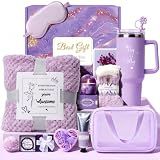 Birthday Gift for Women, Luxury Self Care Spa Gift Basket with Blanket for Mom, Wife, Sister, Friend, Girlfriend, Grandmother, Get Well Soon & Christmas gift for Her