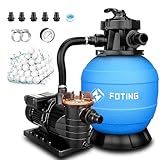13" Sand Filter Pump for Above Ground Pool with Timer, 1 HP 3800GPH Swimming Pumps System & Filters for Pools Up to 13000GAL, 6-Way Valve
