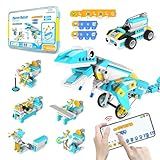 Makerzoid Coding Robot Kit for Kids, 200-in-1 RC Robot Building Toys with Motor Sensor,Scratch JR Coding Set with 36 Video Courses, Birthday Childrens' Day Gift for Kids 6+ (400+ Blocks)
