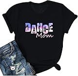 COLORFUL BLING Dance Mom Shirt for Women in My Dance Mama Era T Shirts Novelty Double Sides Dancing Butterfly Graphic Tee, Black, M