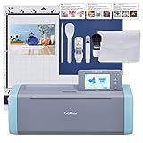 Brother ScanNCut SDX125E Electronic DIY Cutting Machine with Scanner, Make Custom Stickers, Vinyl Wall Art, Greeting Cards and More with 682 Included Patterns,Titanium/Aqua