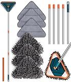 Wall Cleaner Mop with Long Handle, 360° Rotatable Wall Mop, 85“ Baseboard Cleaner Tool Duster for Wall Washer Cleaner Tool for Walls/Dust/Ceiling Fans/Baseboard/Floors