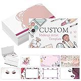 Custom Business Cards with Logo Personalized Double Side Printable Customize Business Cards 1000 500 200 100 for Small Business Women Men-Make Up Service