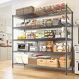 REIBII 55.5" W Storage Shelves 3200LBS Metal Shelving 5 Tier Wire Shelving Unit Garage Shelving Heavy Duty Metal Shelves for Storage Rack Commercial Adjustable Pantry Shelf, 55.5" W X 18''D X 71" H