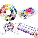 Wowangce Christmas Friendship Bracelet Making Kit for Gift Age 7-12 DIY Arts and Crafts Toys Charm Jewelry String Making Kit with 100 Colors Cotton Rope String Maker Tool Birthday Gifts for