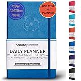 Panda Planner Classic Daily Planner 2026 – Undated Daily & Quarterly Planner with Hourly Schedule, Productivity Calendar, To Do List, Goal Planner, Habit Tracker & Gratitude Journal for Home or Office – Blue