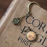 Chinese Style Vintage Bookmark Page Markers Student Reading Pagination Mark Metal Book Clip with Pendant for Book Lovers School Library Office Home Use Book Reading Gift (D)