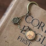 Chinese Style Vintage Bookmark Page Markers Student Reading Pagination Mark Metal Book Clip with Pendant for Book Lovers School Library Office Home Use Book Reading Gift (D)
