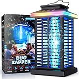 Bug Zapper Outdoor, Mosquito Zapper 3 in 1 Rechargeable Bug Zapper Outdoor with 5000mAh Battery & LED Night Light, 4000V Electric Fly Zapper for Outside,Patio,Backyard,Garden Black