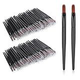 LXUEJIE 120 Pcs Disposable Lip Brushes, Disposable Lipstick Brush Applicators, Single Use Lip Makeup Brushes for Lipstick, Concealer, Eyebrow, Eye Shadow & Foundation Blending, Portable Cosmetic Tool