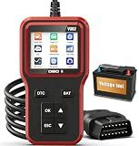 OBD2 Scanner and Battery Tester, Vehicle Code Reader for Check Engine Light