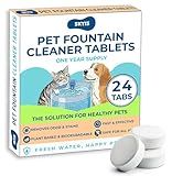 Skyis 24 Pack Pet Fountain Cleaning Tablets, Removes Stains & Mineral Residue from Pet Fountains, Helps Maintain Water Flow & Pet Fountain Pump, Easy Drop-In Formula