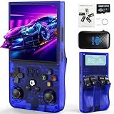 YEQOO R36MAX Retro Handheld Game Console, 4.0 Inch IPS HD Screen Portable Retro Gaming Console, 1.5GHz CPU Support 30+ Emulator Console Video Game Console, 4000mAh Battery (64GB Blue)