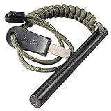 bayite 4" Survival Ferro Rod Drilled Flint Fire Starter and Striker Kit