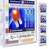 CARAX Glow Fuse Premium Micro 2 Blade APT/ATR 100 pcs. Assortment Kit Smart Auto Glow Fuse Easy Identification Mix