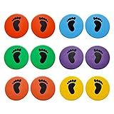 Eco Walker 10inch Colorful Carpet Spot Flat Markers Feet Hands Twister Game for Classroom Home Indoor and Outdoor (Feet)