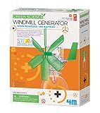 4M Toysmith, Green Science Windmill Generator Kit, DIY Science Kit With LED Lights, For Boys & Girls Ages 8+ (Packaging May Vary)