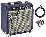 Fender Frontman 10G Guitar Combo Amplifier - Midnight Blue Bundle with Instrument Cable and Picks