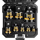 BOEN 8-Piece Impact Socket Adapter & Reducer Set, 1/4, 3/8, 1/2", 3/4", Cr-Mo Steel Impact Driver & Wrench Conversion Kit with Deep Embossed and Painted Marking