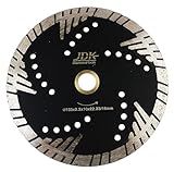JDK Diamond Tools 6 Inch Turbo Diamond Saw Blade for Cutting Granite Deep Triangle Cutting Disc for Stone Masonry Brick Block Concrete with 7/8’’-5/8’’ Arbor