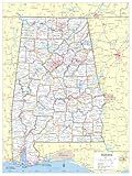 Cool Owl Maps Alabama State Wall Map Poster Rolled (Laminated 24"x32")