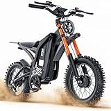 ASKGO Electric Dirt Bike, 5500W Peak Motor, 40MPH Fast Electric Bike, 48V 30Ah Battery,100 Miles, Hydraulic Brakes, Full Suspension, 5 PAS Mode, 16" Off-Road E-Bike for Adults & Teens