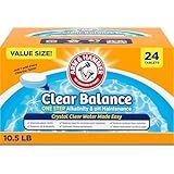 ARM & Hammer Clear Balance Swimming Pool Alkalinity pH Maintenance Tablets, White, 1 Pack, 24 Count