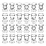 BTGLLAS Glass Taper Candle Holder Set of 24 - Clear Crystal Candlestick Holders for Tapered Candles, Elegant Candle Stick Holder Set for Wedding Party Christmas Thanksgiving Festival (24, Transparent)