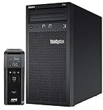 Lenovo ThinkSystem ST50 Tower Server Bundle Including APC BR1500MS 1500VA UPS, Intel Xeon 3.4GHz CPU, 64GB DDR4 2666MHz RAM, 12TB HDD Storage, JBOD RAID