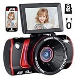 4K Digital Camera for Photography, 64MP WiFi Vlogging Camera for Beginners with 3" 180° Flip Screen, 18X Digital Zoom, Point and Shoot Cameras for YouTube with 32GB SD Card(Black)