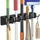 Lifewit Mop and Broom Holder Organizer Wall Hanging Mount, Black, 1 Pack