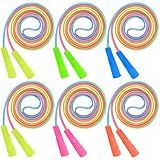ZATAYE 6 Pack Kids Jump Rope, Colorful Gradient Nylon Skipping Ropes for Children, 7.55FT Adjustable Length, Plastic Handles, Lightweight Jumping Ropes for Schools, Events, and Family Fun