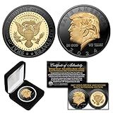 Merrick Mint Donald Trump 2024 Save America USA One-Full Ounce Coin Black Ruthenium & Gold Tribute Coin with Certificate and Display Box