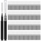 MAPVOLUT 120 Pieces Interdental Brushes, Braces Brush Cleaner Orthodontic Flossers Toothpicks Floss Picks for Braces Kit for Teeth Cleaning Tools Spiral Dental Brush Head for Efficient Oral Care Black