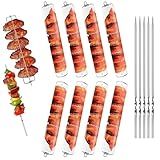 5Pcs Stainless Steel Skewers for Grilling, BBQ Fork Patio Outdoor BBQ, Grilling Tool Set, 8 Pack Chicken Wing Rails for Grill