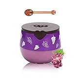 Bee Propolis Grape Lip Balm - Hydrating Lip Sleeping Mask for Dry, Cracked Lips | Grape Extract & Propolis | Moisturizing, Exfoliating Lip Treatment in Honey Pot Design