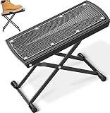 CAHAYA Guitar Foot Stool: 6 Position Height Guitar Foot Rest Folding Extra Stable Foot Rest Stool with Rubber Feet and Non-Slip Rubber Pad for Classical Guitar Player CY0337