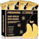 Under Eye Patches for Puffy Eyes Treatment 30 Pairs, 24K Gold Under Eye Masks for Dark Circles and Puffiness, Eye Gel Pads w/ Collagen, Sodium Hyaluronate, Rose Essence for Eye Bags Treatment