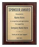 Sponsor Award Plaque 8x10 Personalized Thank You Gift for Event Sponsorship or Corporate Recognition - AA Sponsor Gift - Customize Now!