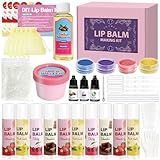 JUYRLE Lip Balm Making Kit - DIY Lip Gloss Kit with Natural Beeswax, Containers, Gifts for Adults & Kids
