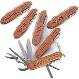 Customization Mill Set of 6, Personalized Pocket Knife - 8 Function Multi-tool Custom Engraved Pocket Knives - 12 Fonts - Groomsman Gifts for Wedding, Bachelor Party - Groomsmen Proposal Gifts