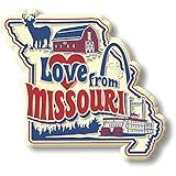 Love from Missouri Vintage State Magnet by Classic Magnets, 3D Rubber Vintage-Style Collectible Souvenirs and Gifts Made in The USA, 2.6" x 2.4"