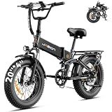Jasion X-Hunter Electric Bike for Adults,1400W Peak Motor 30MPH Max Speed 48V 13AH Removable Battery,Full Suspension System,20''*4.0 Fat Tire Foldable Ebike 7-Speed Electric Bicycle,Patent
