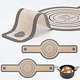 Silicone Bread Sling Dutch Oven - Best Japan Silicone Non-Stick & Easy Clean Reusable Baking Mat With Extra Long Handles, 2 Grey Set for Transferable Dough